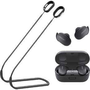 Strap Compatible with Bose QuietComfort Earbuds only, Sports Silicone Earbuds Lanyard, Anti Lost Straps Accessories, Neck Rope Cord Soft, Holder Connector, (Black)
