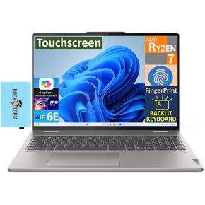 Lenovo Yoga 7i AI Powered 2-in-1 Laptop 16.0" Touchscreen IPS FHD+ Display (AMD Ryzen 7 8840HS, 16GB LPDDR5X, 1TB SSD, Copilot, Backlit KB, Fingerprint, WiFi 6E, Win11Pro) w/DKZ USB Port Expander