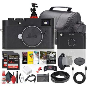 Leica M11-D Rangefinder Camera (Black) (20220) + 2 x 64GB Memory Card + Photography Software + Camera Bag + Flexible Tripod + Cleaning Kit + USB-C Cable + USB-C Adapter + Hand Strap + More