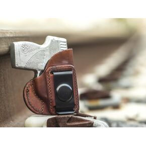 OUTBAGS USA LS4TCP (Brown-Right) Full Grain Heavy Leather IWB Conceal Carry Gun Holster for Taurus 738 TCP. Handcrafted in USA.