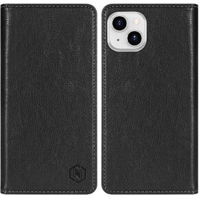 Compatible with iPhone 15 Wallet Case with RFID Blocking Card Slots Magnetic Closure Protective Flip Splicing PU Leather Stand Phone Cover for 15 Case Wallet(6.1 inch-Black)