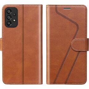 for Samsung Galaxy A53 5G Wallet Case,Leather Flip Case RFID Blocking Credit Card Holder Folio Magnetic Stand TPU Interior Shockproof Cover Compatible with Samsung A53 Brown