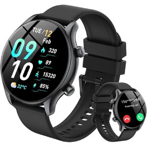 Smart Watch, 1.39" Smartwatch for Men Women (Answer/Make Call), Fitness Activity Tracker with Heart Rate & Sp02 Monitor, 100+ Sport Modes, IP68 Waterproof Fitness Watch for Android iOS (Black)