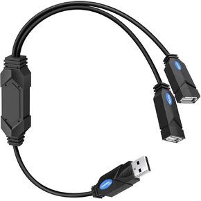 ONVIAN USB Splitter, USB Hub 1 Male to 2 Female Adapter, USB 2.0 Extension Data Power Cable, USB Splitter for Car, Laptop, Charging, Etc