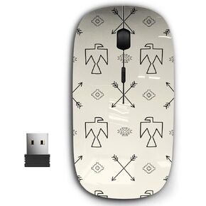 2.4G Ergonomic Portable USB Wireless Mouse for PC, Laptop, Computer, Notebook with Nano Receiver (Native American Style)
