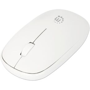 MANHATTAN Wireless Mouse, 2.4G with USB-A Plug Slim Portable Computer Mouse with Nano Receiver for PC, Laptop, Computer, Notebook (White) - 190329