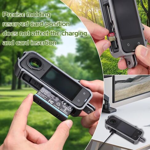أوودا قفص لـ Insta360 x4 ، حامل الحماية من إطار الأداة المساعدة للألومنيوم لـ Insta360 x4 مع غطاء عدسة السيليكون ، حذاء بارد مدمج في in Kuwait