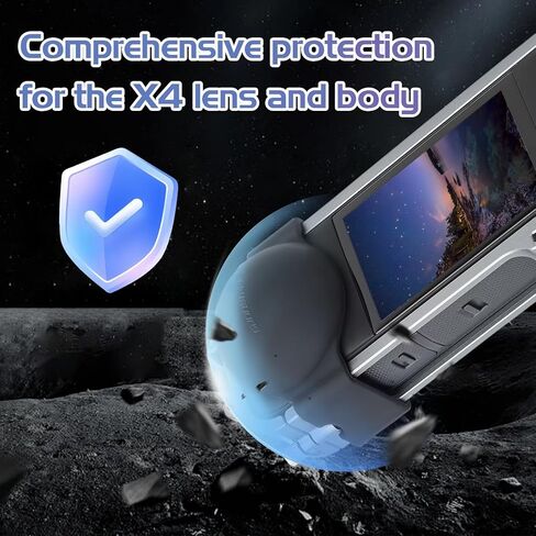 أوودا قفص لـ Insta360 x4 ، حامل الحماية من إطار الأداة المساعدة للألومنيوم لـ Insta360 x4 مع غطاء عدسة السيليكون ، حذاء بارد مدمج في in Kuwait