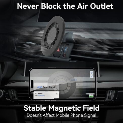 حامل هاتف السيارة المناسب لـ BMW X5 2014-2018 ، X6 2015-2019 ، حامل هاتف Air Vent ، 【خالية من اليدين】 مناسبة للمنصة المغناطيسية Magsafe لـ iPhone 15 14 13 12 Pro Max Plus Mini ، Magsafe ، All Home in Kuwait