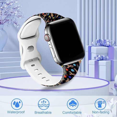 Watch Band Compatible with Apple Watch 38mm 40mm 41mm 42mm 44mm 45mm 49mm Silicone Wristbands Strap Replacement for IWatch 9 8 7 6 5 4 3 2 1 Women Men Gifts in Saudi Arabia