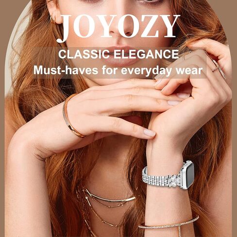 JOYOZY Women Bands Compatible with Apple Watch Band 40mm 41mm 42mm 44mm 45mm 46mm 49mm 38mm, Metal Wristband Bling Elegant Clover Straps Replacement for iwatch Series 10/SE/9/8/7/6/5/4/3/2/1/Ultra in Kuwait