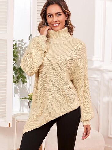 ZAFUL Women Christmas Sweater Oversized Pullover Sweaters Casual Loose Long Sleeve Knit Tops in Kuwait