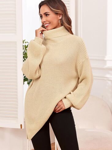 ZAFUL Women Christmas Sweater Oversized Pullover Sweaters Casual Loose Long Sleeve Knit Tops in Kuwait