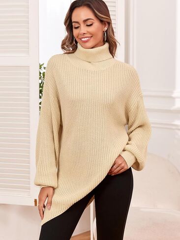 ZAFUL Women Christmas Sweater Oversized Pullover Sweaters Casual Loose Long Sleeve Knit Tops in Kuwait