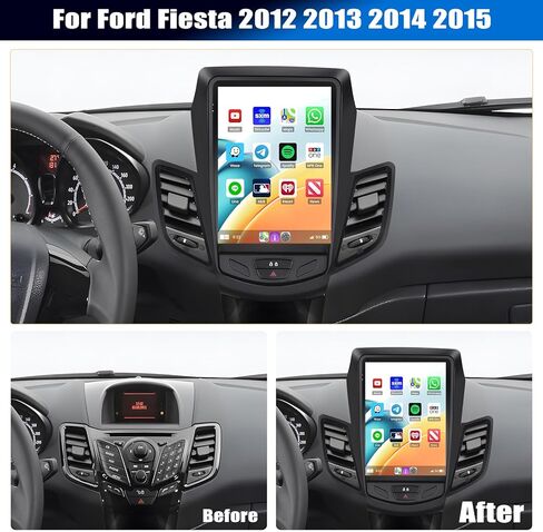 2G+64G Android 13 Car Stereo for Ford Fiesta 2012 2013 2014 2015 مع Carplay Android Auto ، 9.7 "HD Touch Screen Car Radio مع GPS Navigation WiFi ، Bluetooth ، FM/RDS+AHD كاميرا احتياطية in Kuwait
