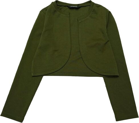 Allegra K Women's Curved Hem Crop Top Open Front Bolero Shrug in Kuwait