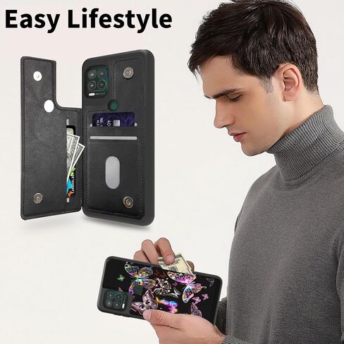 لـ Moto G Stylus 5G 2021 Wallet Wallet مع حامل البطاقة ، وفتحات بطاقات PU Leather و Card Card Double Clasp Case Motorola Moto G Stylus 5G 2021 ، Butterfly in Kuwait