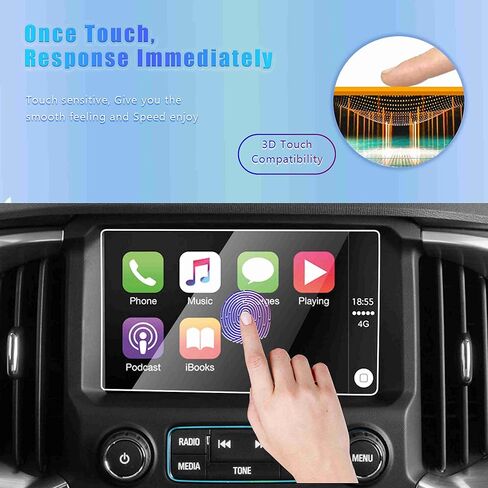 GFJNFG for 2015-2022 Chevy Colorado Screen Protector 8 Inch Touchscreen 2020 2021 2022 Chevy Colorado Z71 LT ZR2 Accessories HD Tempered Glass Anti Scratch Fingerprints in Saudi Arabia