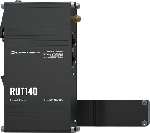 Teltonika RUT140000000 نموذج RUT140 Industrial Ethernet Router ؛ 2 × 10/100 ميغابت في الثانية من منافذ الإيثرنت ؛ الإدارة عن بُعد ؛ قوس سكة حديد دين متكامل. Wi-Fi 4 ؛ ما يصل إلى 50 اتصالًا متزامنًا in Saudi Arabia