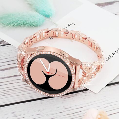 فرقة Butterfly for Samsung Galaxy Watch 4 5 6 Band-40mm مع علبة واقي الشاشة ، و Women Women Women Wather Band و Bling Cover Cover in Kuwait