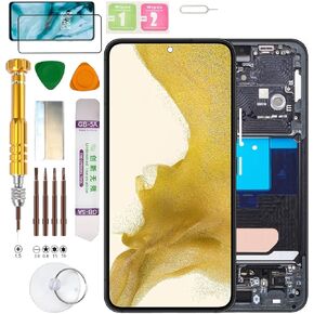 (Without Fingerprint) LCD Display Assembly for Samsung Galaxy S22 SM-S901U, SM-S901U1, SM-S901B, SM-S901B/DS, SM-S901W, SM-S901N, SM-S9010, SM-S901E, SM-S901E/DS Screen Replacement kit (Black)