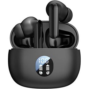 Wireless Bluetooth Earbuds V5.4+EDR, Noise Cancelling Earbuds, IPX-7 Sweat & Water proof, LED Display, Touch Control, Hifi Stereo Sound, Ergonomic design, Low Latency, HD Call, Voice Assistant.