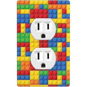 Colorful Bricks Wall Plates Outlet Light Switch Plate Cover