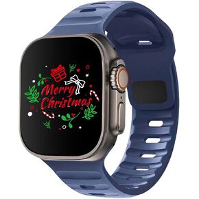 Outdoor Sports Bands Compatible with Apple Watch Ultra Band 42-49mm, Soft Silicone Waterproof Bands Compatible with iWatch Apple Watch Series Ultra 9 8 7 6 SE Women's Men's