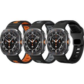 3 Pack Sport Band for Samsung Galaxy Watch Ultra Bands 47mm Men/Women,Two Tone Soft Silicone Breathable Strap Compatible with Samsung Watch Ultra Band 47 mm for Men Waterproof Replacement Correa Reloj