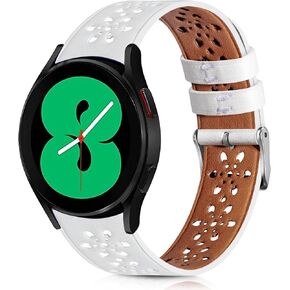 شريط جلدي ناعم من الدانتيل 20 مم متوافق مع Samsung Galaxy Watch 7/6/5/4 40mm 44mm / Samsung Galaxy Watch 6 Classic 47mm 47mm / Galaxy Watch 5 Pro 45mm / Galaxy Watch 4 Classic 42mm 46mm Bands Women Men. فرقة الاستبدال in Kuwait