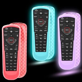 3 Pack Remote Cover for Dish Network Remote Control 52.0/54.0, Silicone TV Remote Case Skin Sleeve Glow in The Dark Purple Blue Red