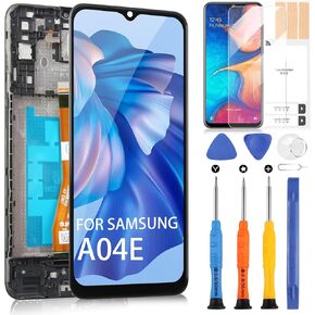 for Samsung Galaxy A04E A042 Screen Replacement - for Galaxy A40e LCD Display SM-A042F A042M Touch Screen Digitizer Assembly with Repair Tools (Black with Frame, 6.5 inch)