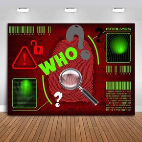 Detective Backdrop Police Mystery Investigation Analysis Photography Background 7x5ft Top Secret Birthday Party Baby Shower Supplies Decoration Photo Booth Studio Props Cake Table Banner BJYYME652