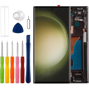 Duotipa [Supports Fingerprints][New] OLED Display Touch Screen Digitizer Assembly Replacement for Galaxy S23 Ultra SM-S918U SM-S918U1 SM-S918B SM-S918W SM-S918E with Technical Repair Tools Kit-Black.