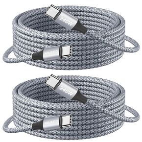CLEEFUN 240W USB C to USB C Cable 10ft, 2-Pack USB C to C Fast Charging Cord Type C Charger for iPhone 16/15 Pro Max Plus, MacBook Pro/Air, for iPad USB-C, Samsung Galaxy S24 S23, Pixel, Switch