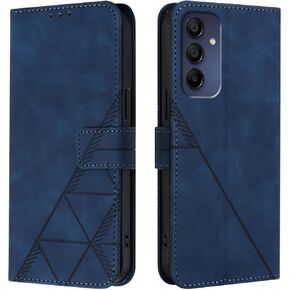 Case for Samsung Galaxy A16, Premium PU Leather Wallet Case with Credit Cards Holder Kickstand Magnetic Closure Shockproof Flip Folio Protection Cover for Samsung Galaxy A16 Blue YBS