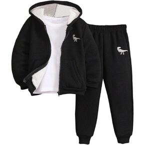 SOLY HUX Toddler Boy's 2 Piece Outfits Fall Winter Sweatsuit Long Sleeve Hoodie Jacket and Sweatpants Set