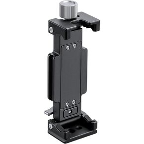 LEOFOTO PC-120 Phone and Tablet Holder, Adjustable Clamp for Cell Phone and iPad, 1/4" and 3/8" Screw Hole, Cold Shoe Adapter, Arca-Swiss Rail on Side and Botton (Black)