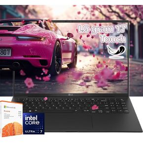 LG gram 17 inch Laptop Touchscreen - Intel Core Ultra 7-155H - Windows 11 Pro - 17.3 Large Screen WQXGA - Backlit Keyboard - 32GB DDR5 RAM - 2TB PCIe SSD - Intel EVO - Lightweight - 2024 AI PC
