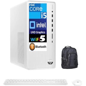 HP Pavilion TP01-3016 Everyday Value Desktop (Intel i5-12400, 64GB DDR4, 128GB PCIe SSD + 2TB HDD, Intel UHD 730, 310W PSU, WiFi 5, Bluetooth 4.2, RJ-45, HDMI, Win 11 Home) w/Premium Backpack