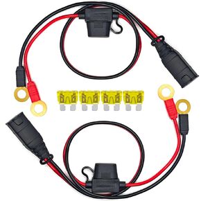 2Pcs Wires Harness Compatible with NOCO GC008 X-Connect M10 (3/8in) XL Eyelet Terminal - Accessory Genius Smart Battery Chargers Cable with Four 20A Fuses
