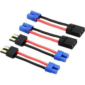 4pcs Compatible with TRX to EC3 Male Female RC Connector Adapter with 14awg 2in Wire(E36-4)