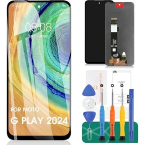 for Motorola Moto G Play 2024 Replacement Screen for Moto G Play Gen 3 LCD Display for Motorola Moto G Play 2024 Touch Screen Digitizer Assembly Repair Kits(Black,Without Frame)