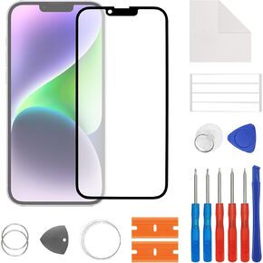 New Front Outer Lens Glass Screen Replacement for iPhone 14 Pro with Free Repair Tools Kit.(No LCD Touch ＆ Digitizer)-(6.7 inch)