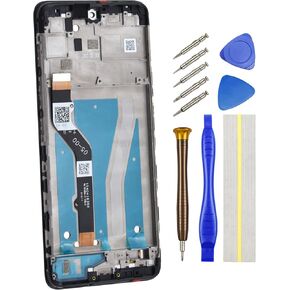 Full LCD Digitizer Screen for Motorola Moto G60 PANB0001IN PANB0013IN PANB0015IN Display Touch Screen Replacement with Border Frame Black 6.8"