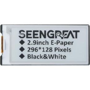 2.9 Inch E-Paper Display Monitor 296x128 Two Color E Ink Display for Raspberry Pi/Jetson Nano for Arduino Nucleo SPI Interface Epaper Screen Partial Refresh Support