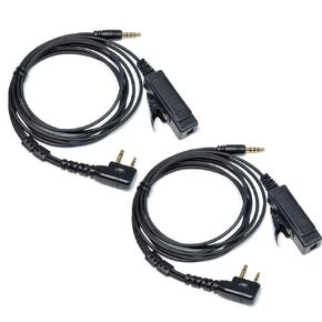 Universal S2 2pin to 3.5mm Audio Adapter with PTT(Push to Talk) Compatible with Midland LXT500VP3 GXT1050VP4 GXT1000XB Icom IC-V8 V80 V80E & 3.5mm Audio Input Interface Headsets with Built-in Mics