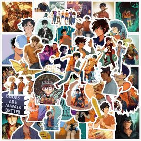 60PCS Movie Percy Jackson Merch Stickers, Cartoon Vinyl Waterproof Merchandise for Laptop Bumper Skateboard Water Bottles Computer Phone Decals for Adult Teens Party Favors