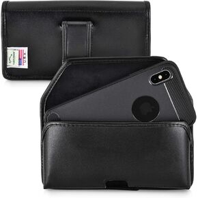 Turtleback Holster Designed for iPhone 11 Pro Max (2019) and iPhone Xs MAX (2018) Belt Case Black Leather Pouch with Executive Belt Clip, Horizontal