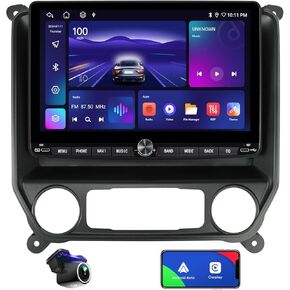 Replacement Radio for Chevy Silverado Upgrade - GMC Sierra 2014 2015 2016 2017 2018 Car Stereo with Wired Wireless Carplay Android Auto (4G+64G)10" Touch Screen Head Unit Voice Control GPS Navigation